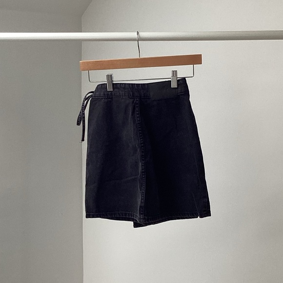 Black Denim Wrap Skirt - Picture 2 of 2